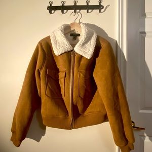 Forever 21 Tan Sherpa Jacket Zip Up